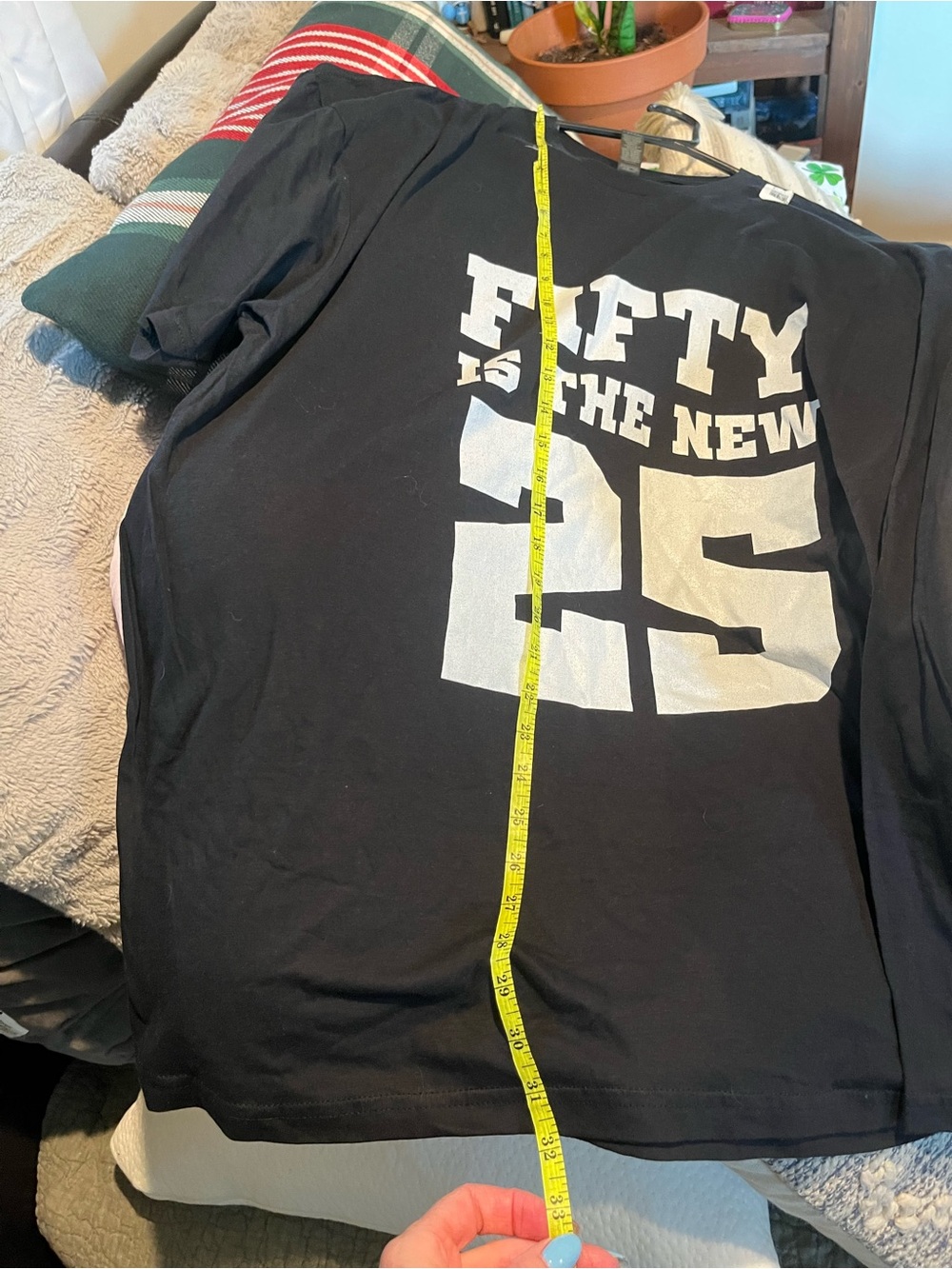 & Other Stories Black Short-Sleeve Tee with White 'FIFTY IS THE NEW 25' Print - Picture 5 of 5